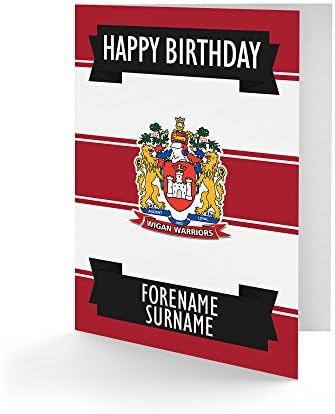 Wigan Warriors Official PERSONALISED Crest Birthday Card - FREE PERSONALISATION