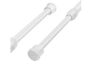 HOTUT Teleskopstange zum Klemmen, 2 Stück Klein Ausziehbar Klemmstange, Spannstange ohne Bohren, Verstellbare Vorhangstange Teleskop Gardinenstange für Kleiderstange, Schränke - 30-50CM