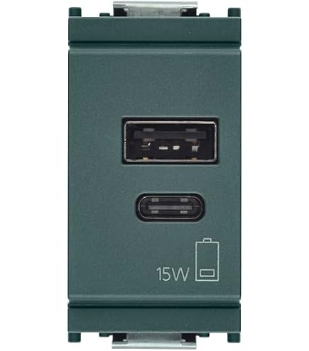 2 Prese USB Doppie Da Muro 5V 4A – Ricarica Veloce – Compatibili Con VIMAR PLANA Bianco - 4