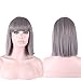 Produktbild XY Fancy Damen mode kurze gerade Bob Perücke mit gerade Pony, grau