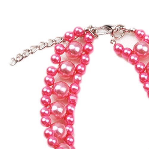SODIALR-Three-Rows-Faux-Pearl-Beads-Linked-Pet-Dog-Collar-Necklace-S-Pink