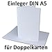 Produktbild 100x faltbares Einlege-Papier für DIN A5 Doppelkarten | hochweiß | 297 x 210 mm (210 x 148 mm gefaltet) | ideal zum Bedrucken mit Tinte und Laser | hochwertig mattes Papier von GUSTAV NEUSER®