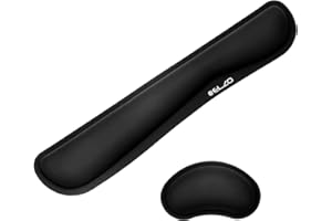 ELZO Poggiapolsi per Tastiera e Mouse con Memory Foam, Wrist Rest Ergonomico per sollievo dal dolore alla mano e sindrome del tunnel carpale, per Giocare, Ufficio, PC, Mac, Computer Portatile
