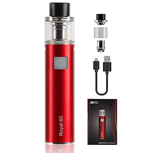 JOMO TECH Vaporizador Cigarrillo Electronico, Royal 60w Mini Cigarrillos Electronicos sin E-liquid y Nicotine con Top Fill Tank 2 ml 4 colores (Rojo)