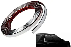 Dhe Best BE-02 Car Side Window Door Beading Stylish Beading Roll Size 15mm Meter 20 Chrome for Maruti Zen Old