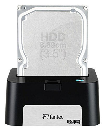 FANTEC MR-U3-6G Dockingstation (für 6,35 cm (2,5 Zoll) und 8,89 cm (3,5 Zoll) SATA I/II/III Festplatten und SSDs, USB 3.0 SUPERSPEED Anschluss, 6G Support, UASP) schwarz