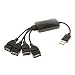 Magideal 4 Ports Hub High-Speed USB2.0 HUB Splitter Cable Adapter for Laptop PC Black RS.265.00