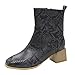 Produktbild Dasongff Damen Runder Mid Hohe Stiefel mit Reißverschluss Blockabsatz Ankle Boots Basic Klassische Ankle Boots Gr 35-43