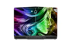 GADGETS WRAP Printed Vinyl Top Only Skin Sticker Decal for Alienware 15 R4 - Girl Rainbow