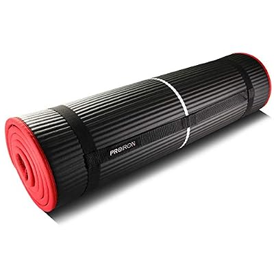 PROIRON Tapis de Yoga Tapis de Fitness Tapis de Gymnastique Antidérapant Epais NBR Matériel 183x66x1cm Noir avec Sangle de Transport Idéal pour Yoga Pilates Gym Exercices