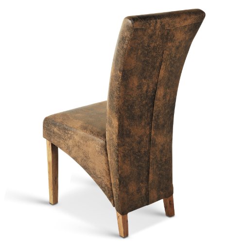 SAM® Esszimmer Polster-Stuhl in wild-leder optik eiche Beine, rustikales Design, Top Qualität [521350] - 