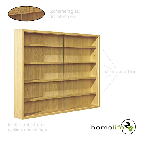 Preisvergleich Produktbild H24living Sammelvitrine mit Scheibe Sammlervitrine Glasvitrine Setzkasten Wandvitrine Schaukasten zum Aufhängen mit 4 Einlegeböden