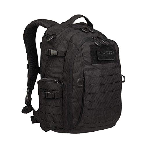 Mil-Tec Sac à Dos Noir Hextac Assault Tactique 25 litres Airsoft Militaire