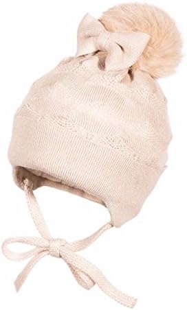 Baby Girl Girls Wool Knitted Hat Baptism Christening Special Occasion 0 3 6 9 12 months