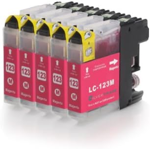 XL Printer Cartridges Compatible with Brother (1x 121/LC-123 BK/C/M/Y with CHIP) for Brother DCP-J752DW/MFC-J870DW/J6920 DW DW J4410 DW J4510 DW MFC-J4610 DW MFC-J4710 DW (08) - 5er Set magenta magenta