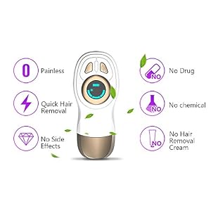 Woolala Small Electric Hair Removal Tool Blue-ray Heat Travel Epilator Painless for Face, Hair and Body - Image 3