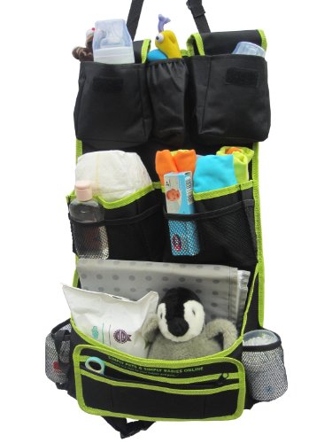 Car Seat Organiser : ALL 15 Pockets In Various Sizes - Extra Strong Extra Long Straps - Tough Durable Stylish Car Back Seat Organiser - Universal Fit - Great For Kids Toys AND Pets Travel Accessories - - Waterproof And Machine Washable - Can Be Used As Stroller Buggy Organiser - This Childrens Car Organiser Comes With 100% Satisfaction Money Back Guarantee AND Free Delivery