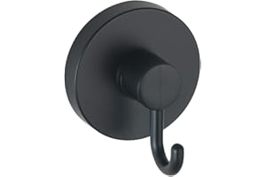 WENKO Crochet Porte Manteau, Crochet Porte Serviette mural, fixation sans perçage Vacuum Loc Plus, fixation murale pour cuisine, entrée ou salle de bain, Lot de 2, Plastique, 6x6,7x5 cm, Noir