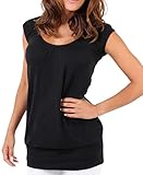 Disponible en tallas 36-54 KRISP Mujer Camiseta Larga Básica Manga Corta (7604-BLK-14)