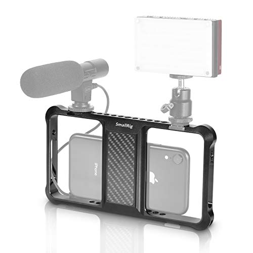 SMALLRIG Aluminium Smartphone Video Rig, Phone Filmmaking Coque, Vlogging Rig, Stabilisateur Vidéo de Téléphone Compatible avec iPhone, HUAWEI, Samsung - CPU2391