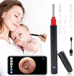 Verilux Ear Wax Remover Tool kit, 9pcs Ear Cleaner Kit 1296P FHD Endoscope Camera with 3.9mm Lens Visual 6 LED Lights for iPhone Android Smart Phones