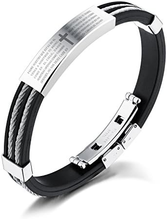 Fashionable Men's Bracelet/Simple/Crucifix/Silicone/Titanium Steel/Bracelet Jewelry Daily Street Costume Jewelry,Gold