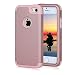 Produktbild Girlyard Tough Armor Hülle für iPhone 5S Hybrid 3 in 1 Vorne und Hinten Bumper Schutz, Weich Silikon mit Hart PC Full Cover High Impact Defender Anti-Kratzer Stoßfest für iPhone 5 5S SE - Rose Gold
