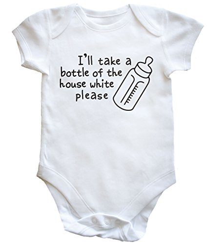 HippoWarehouse I'll Take a Bottle of the House White Please baby vest boys girls