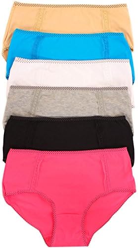 Panmanni 6 Pack of Women's Plus Size Full Coverage Briefs Panties-Large-Winter