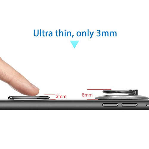 aceyoon Phone Ring Holder 360 Degree Rotating Black Slim 3mm Cat Ring Finger Grip Kickstand Cute Shape Attachable Cell Phone Stand Mount Adjustable Metal compatible for iPhone x / 8 / 7 / 7 Plus / 6 HTC Samsung