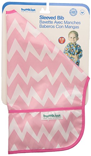 Hippychick Bumkin BUMKSU500 Lätzchen mit Ärmeln – Zickzack, rosa - 6