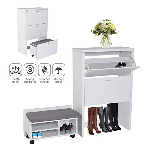 Neutone Shoes Storage Cabinet Cupboard With Shoes Bench For Hallway Wooden Shoe Rack Set With Seat Cushion And Flip Drawer For Entryway Buy Online In Albania Missing Category Value Products In Albania
