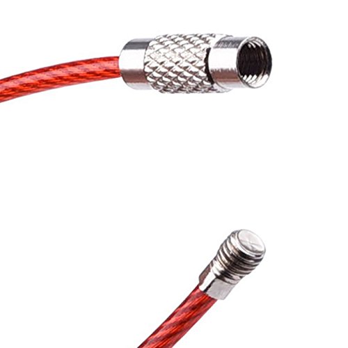 UOOOM 20Stk. Farbige Stahldraht Schlüsselring Edelstahl Draht Schlüsselanhänger aus Drahtseil mit Drehverschluß (10 cm / 4 Zoll, 20 Stück) - 5