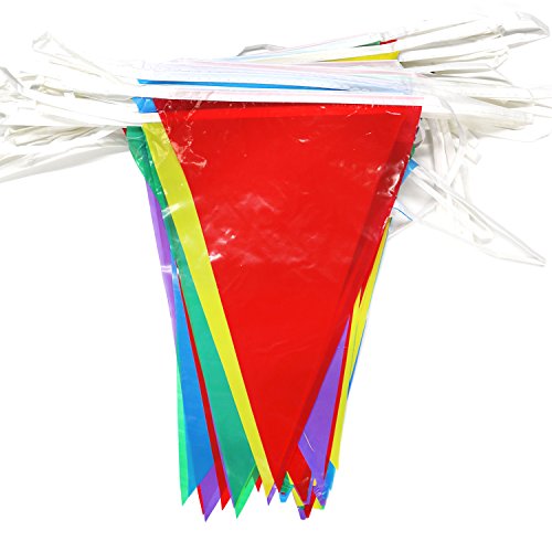 60m mehrfarbig doppelseitig Triangle Flagge Pennant Party Wimpelkette Dekoration - 3