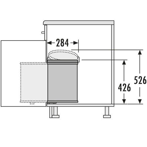 HAILO Big-Box Abfallsammler 3720-00 MB Swing 40.1/20 wb ab 40 cm Schrankbreite schwenkbar - 2