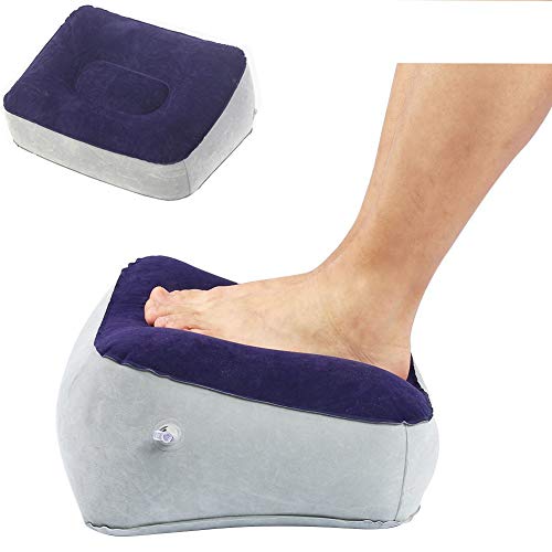 HUAYUU Nestling® Coussin de Pied Gonflable en PVC floqué pour Les Pieds, Repose-Pieds Pliable, idéal pour Se détendre en Voyage, au Bureau ou à la Maison.