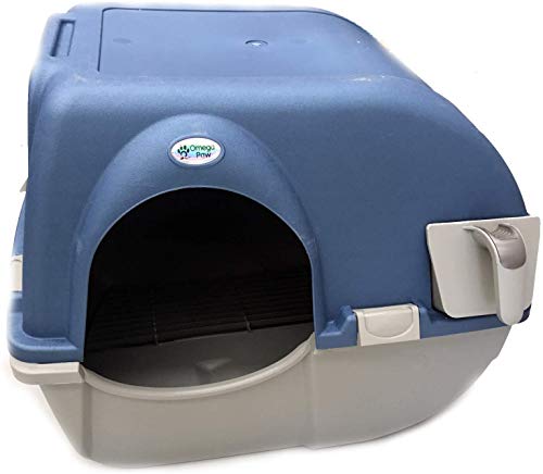 Omega Paw Roll n' Clean Bac à litière pour chat autonettoyante Regular - 41,91cm x 47cm x 43,18cm