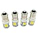 Produktbild 4pcs 1156 BA9S 6 VDC 5050 SMD 5 LED denn Dashboard Leuchtmittel 1895 T4 W 1445 6253 Farbe: weiß Gebühren 6500 K (Paket von 4)