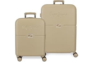 Pepe Jeans Accent Juego de Maletas Negro 55/70 cms Rígida ABS Cierre TSA Integrado 116L 6,66 kgs 4 Ruedas Dobles Equipaje Mano by Joumma Bags