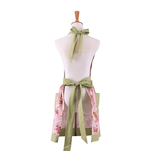 G2Plus Schön Frau Schürze Schürzen Baumwolle Küchenschürze Modische Apron mit Taschen zum Kochen oder Backen (Frau Schürze) - 3