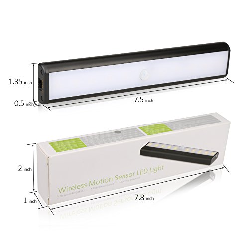 LED Beleuchtung Lichtleiste mit Bewegungsmelder BALFER Nachtlichter Leuchte USB Wiederaufladbare Batteriebetrieben für Schränke Schublade Schlafzimmer flur Werkstatt Keller Garage Treppenhaus Dachboden Geschirrschrank - 7