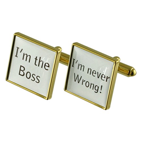 Preisvergleich Produktbild Boss-Management Goldene Manschettenknöpfe personalisiert graviert box