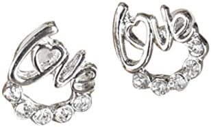 Quistal 1 Pair Solid Sterling Silver Round Stud Earrings made Elegant Crystal Rhinestone Ear Stud Earrings (Silver)