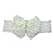 Baby Infant Christening Flower Headband Toddler Lace Rose Bow Headdress (White)