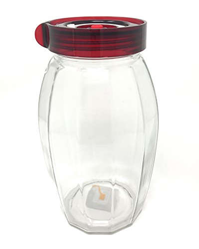 Bocal de fermentation avec valve de décompression d'air à sens unique, couvercle large facile à ouvrir et joint en silicone, idéal pour les choucroutes et kimchis, Verre, 2.4 Litre