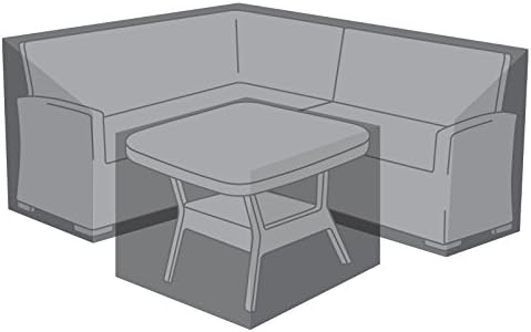 Nova Outdoor Living Weatherproof Cover for Compact Kingston Corner Dining Set, Black, Garden Table Chairs Patio Furniture PVC Protector