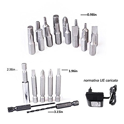 45 in 1 Akku Bohrschrauber, Calar Multi Funktions Nachladbare Elektrische Bohrmaschine mit LED Licht, Elektrische Ausbessern Werkzeug Sätze EU Stecker 4.8V Elektro-Schrauber Kit - 3