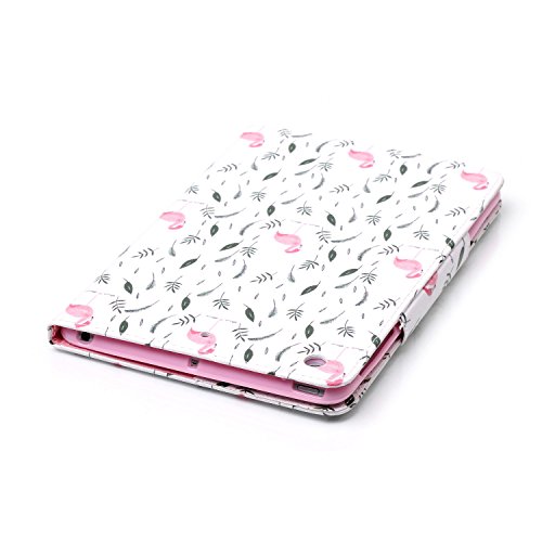 iPad Mini 1/2/3 Hülle, Deenor Bunt Painting und Stilvoll Brieftasche Tasche PU Leder Flip Protective Stand Tasche Schutzhülle Hülle für Apple iPad Mini 1/2/3 Generation.[Flamingos] - 5