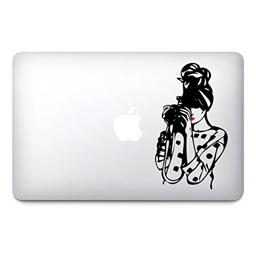 decorsfuk.co Fotógrafo Macbook Pegatinas  Adhesivos para macbook  Vinilo Negro/Mejor Pegatinas/Vintage/Bigote/Hipster