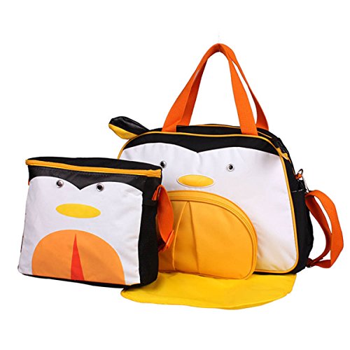 Moonwalk 3 in 1 Cartoon Animal Big Baby Diaper Mummy Nappy Tote Bag Cute Expectant Changing Bag Handbag Penguin